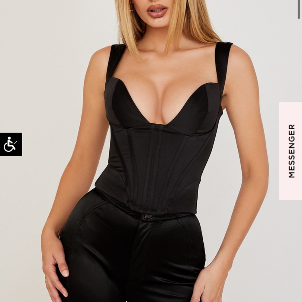 BLACK SATIN CORSET